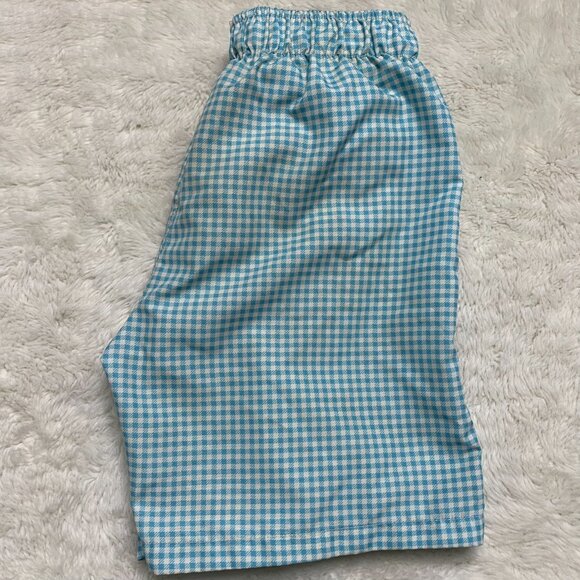 Pili Carrera Toddler Blue Checkered Boy Swimming Trunks Size 8 Years - Picture 4 of 7